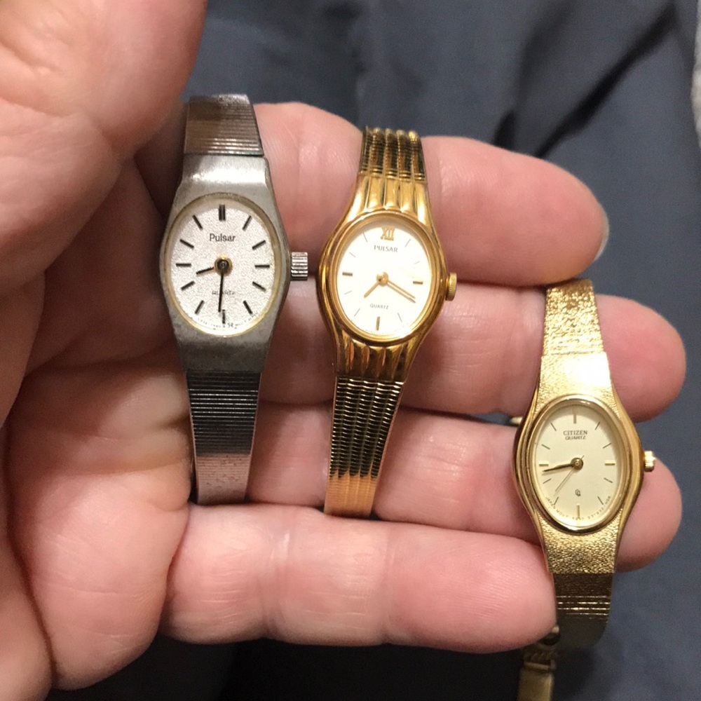 Three Used Dainty Watches- CITIZEN & PULSAR